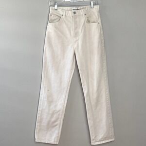 Reformation Cynthia High-Rise Relaxed Jeans Womens 27 Ivory Button-Fly‎ Casual